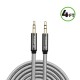 ESOILK 4FT NYLON BRAIDED AUX CABLE-SILVER