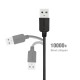 EC30P-TPC-BLACK ESOULK 5FT NYLON BRAIDED FASTER CHARGING CABLE