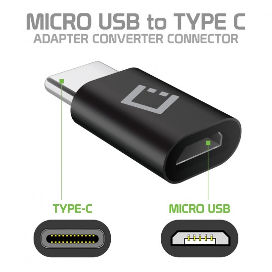 CNMICC4 -  MICRO USB TO USB-C ADAPTER CONVERTER CONNECTOR (4 PACK) - BY CELLET    