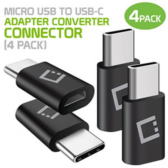CNMICC4 -  MICRO USB TO USB-C ADAPTER CONVERTER CONNECTOR (4 PACK) - BY CELLET    