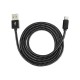 DC21-TYPECBK-REIKO 3.3FT NYLON BRAIDED MICRO USB 2.0 CHARGING & SYNC DATA CABLE FOR TYPE C DEVICE IN BLACK 