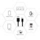  DC27B-MICROBK - REIKO 3.3FT PVC MATERIAL MICRO USB 2.0 DATA CABLE IN BLACK AND LUXURY PACKAGING 