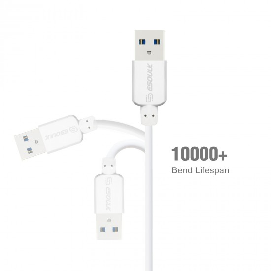 EC30P-i7-5FT-WHITE-ESOULK 5FT NYLON BRAIDED FASTER CHARGING CABLE 