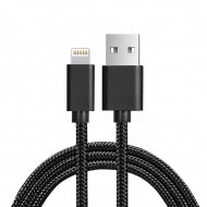 DC28-8PBK - 3.3FT METAL CONNECTOR & NYLON BRAIDED 8 PIN USB 2.0 DATA CABLE IN BLACK