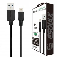 EC30P-i7-5FT-BLACK ESOULK 5FT NYLON BRAIDED FASTER CHARGING CABLE 