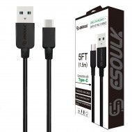 EC30P-TPC-BLACK ESOULK 5FT NYLON BRAIDED FASTER CHARGING CABLE