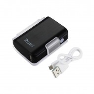 REIKO 4000MAH UNIVERSAL POWER BANK WITH CABLE IN BLACK  