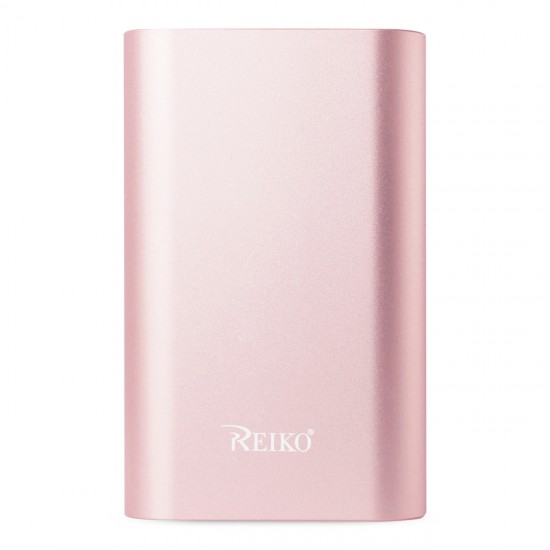 REIKO 2A5V 6800MAH UNIVERSAL POWER BANK WITH MICRO CABLE AND DURAL OUTPUT PORT IN ROSE GOLD   