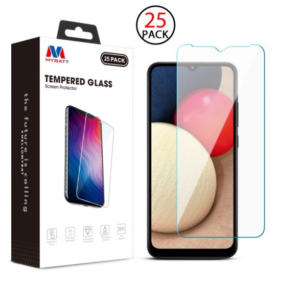 MyBat Tempered Glass Screen Protector (2.5D)(25-pack) for Samsung Galaxy A02s / Galaxy A03s - Clear